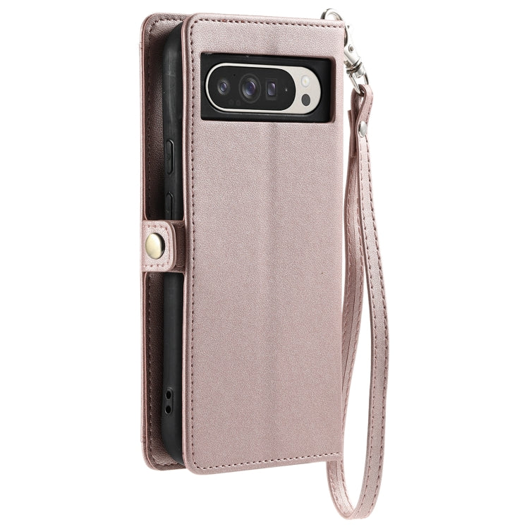 For Google Pixel 8a Wallet Multi-card Slot Leather Phone Case with Lanyard