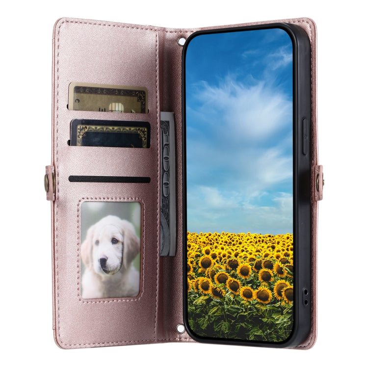 For Google Pixel 8a Wallet Multi-card Slot Leather Phone Case with Lanyard