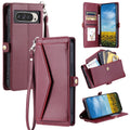 For Google Pixel 9 Pro XL Wallet Multi-card Slot Leather Phone Case with Lanyard