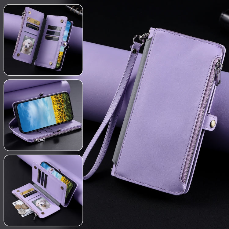 For Google Pixel 9 / 9 Pro Leather Stitching Multi-card Slot Zipper Phone Case