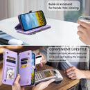 For Google Pixel 9 Pro XL Leather Stitching Multi-card Slot Zipper Phone Case