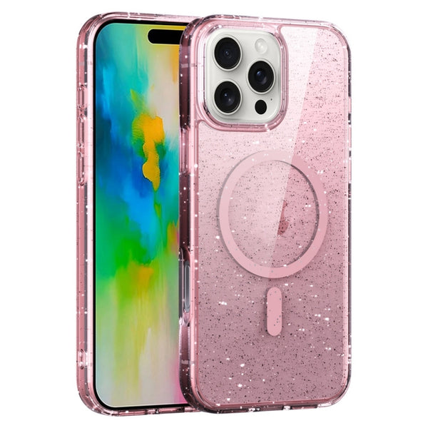 For iPhone 16 Pro Max Glitter Powder MagSafe Magnetic Phone Case