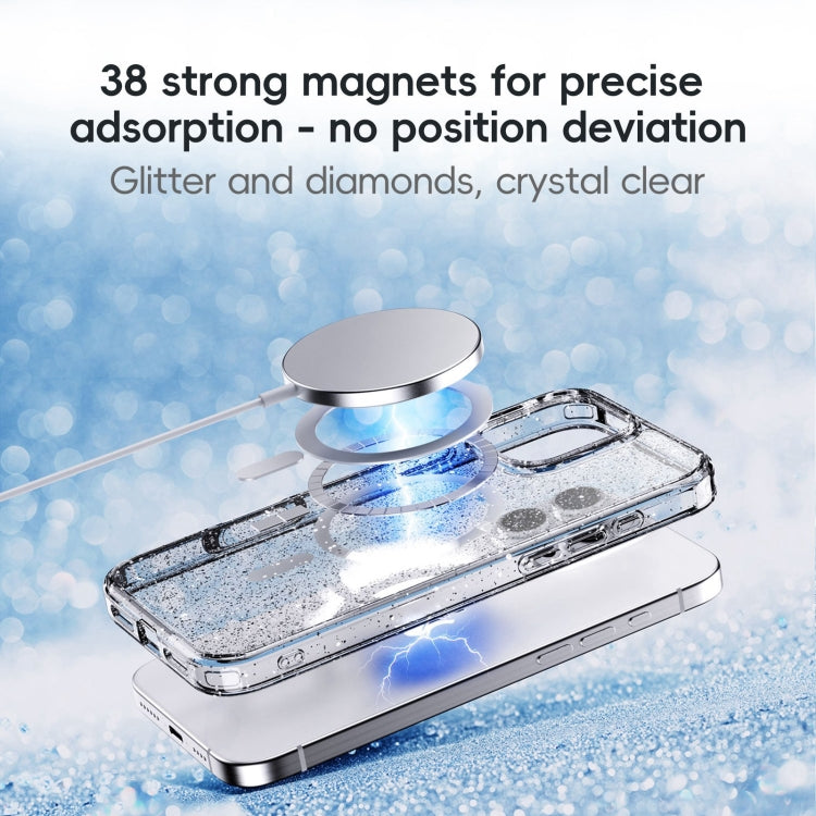 For iPhone 16 Plus Glitter Powder MagSafe Magnetic Phone Case