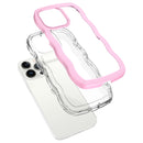 For iPhone 16 Plus Candy Color Wave TPU Clear PC Phone Case