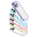 For iPhone 16 Plus Candy Color Wave TPU Clear PC Phone Case