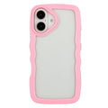 For iPhone 16 Plus Candy Color Wave TPU Clear PC Phone Case