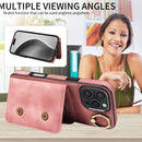 For iPhone 16 Skin Feel Card Bag Phone Case with Ring Buckle