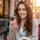 For iPhone 16 Skin Feel Card Bag Phone Case with Ring Buckle