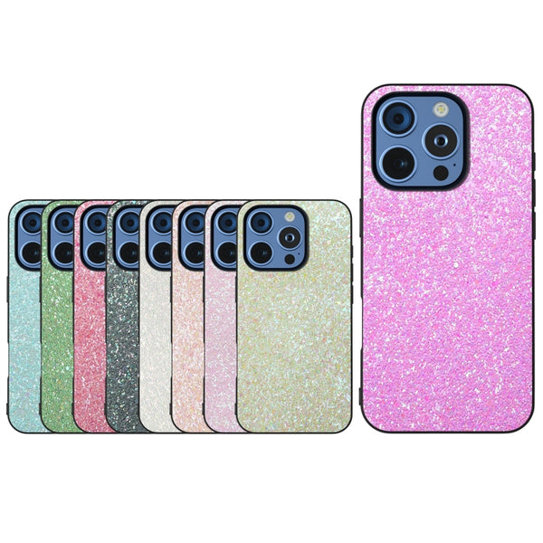 For iPhone 16 Pro Max Black Frame Colourful Glitter Phone Case