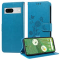 Embossed Butterfly Flowers Leather Phone Case, For Google Pixel 7