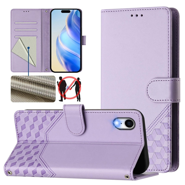 Honeycomb Embossing RFID Leather Phone Case