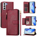 Multi-Card Slots Zipper Wallet Leather Phone Case, For Galaxy S21 FE 5G, For Galaxy S21 5G, For Galaxy S21+ 5G, For Galaxy S21 Ultra 5G