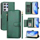 Multi-Card Slots Zipper Wallet Leather Phone Case, For Galaxy S21 FE 5G, For Galaxy S21 5G, For Galaxy S21+ 5G, For Galaxy S21 Ultra 5G