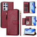 Multi-Card Slots Zipper Wallet Leather Phone Case, For Galaxy S21 FE 5G, For Galaxy S21 5G, For Galaxy S21+ 5G, For Galaxy S21 Ultra 5G