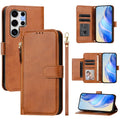 Multi-Card Slots Zipper Wallet Leather Phone Case, For Galaxy S25 Ultra 5G, For Galaxy S24 FE 5G, For Galaxy S24 Ultra 5G, For Galaxy S24+ 5G