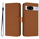 Skin Feel Solid Color Leather Phone Case with Lanyard, For Google Pixel 8