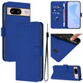 Skin Feel Solid Color Leather Phone Case with Lanyard, For Google Pixel 8