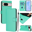 Skin Feel Solid Color Leather Phone Case with Lanyard, For Google Pixel 8