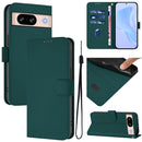 Skin Feel Solid Color Leather Phone Case with Lanyard, For Google Pixel 8