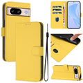 Skin Feel Solid Color Leather Phone Case with Lanyard, For Google Pixel 8