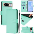 Skin Feel Solid Color Leather Phone Case with Lanyard, For Google Pixel 8
