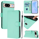 Skin Feel Solid Color Leather Phone Case with Lanyard, For Google Pixel 8
