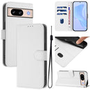 Skin Feel Solid Color Leather Phone Case with Lanyard, For Google Pixel 8