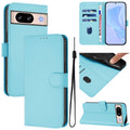 Skin Feel Solid Color Leather Phone Case with Lanyard, For Google Pixel 8