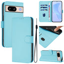 Skin Feel Solid Color Leather Phone Case with Lanyard, For Google Pixel 8