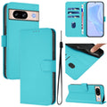 Skin Feel Solid Color Leather Phone Case with Lanyard, For Google Pixel 8