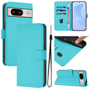 Skin Feel Solid Color Leather Phone Case with Lanyard, For Google Pixel 8