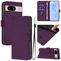 Skin Feel Solid Color Leather Phone Case with Lanyard, For Google Pixel 8