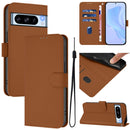 Skin Feel Solid Color Leather Phone Case with Lanyard, For Google Pixel 8 Pro