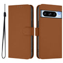 Skin Feel Solid Color Leather Phone Case with Lanyard, For Google Pixel 8 Pro