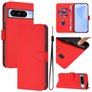 Skin Feel Solid Color Leather Phone Case with Lanyard, For Google Pixel 8 Pro