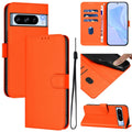 Skin Feel Solid Color Leather Phone Case with Lanyard, For Google Pixel 8 Pro