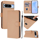 Skin Feel Solid Color Leather Phone Case with Lanyard, For Google Pixel 8 Pro