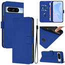 Skin Feel Solid Color Leather Phone Case with Lanyard, For Google Pixel 8 Pro