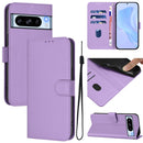 Skin Feel Solid Color Leather Phone Case with Lanyard, For Google Pixel 8 Pro