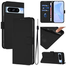 Skin Feel Solid Color Leather Phone Case with Lanyard, For Google Pixel 8 Pro