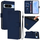 Skin Feel Solid Color Leather Phone Case with Lanyard, For Google Pixel 8 Pro