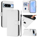 Skin Feel Solid Color Leather Phone Case with Lanyard, For Google Pixel 8 Pro