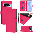 Skin Feel Solid Color Leather Phone Case with Lanyard, For Google Pixel 8 Pro