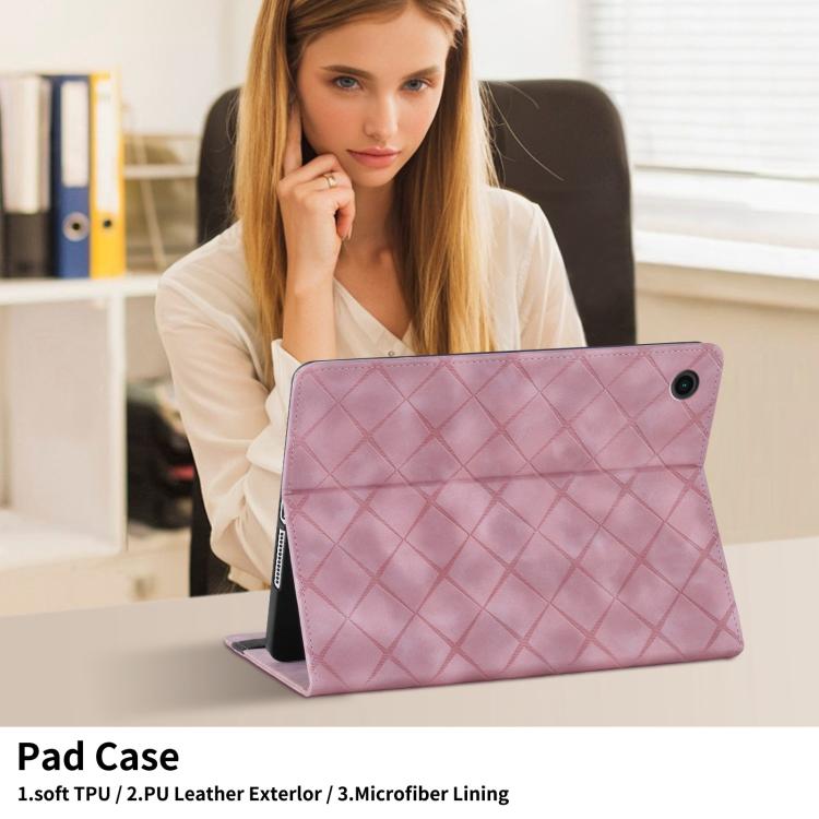 Rhombus Embossing Leather Tablet Case, For Samsung Galaxy Tab A9