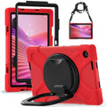 Silicone Hybrid PC Tablet Case with Holder & Shoulder Strap, For Lenovo Tab 10.1 2025