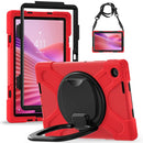 Silicone Hybrid PC Tablet Case with Holder & Shoulder Strap, For Lenovo Tab 10.1 2025