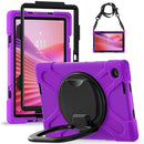 Silicone Hybrid PC Tablet Case with Holder & Shoulder Strap, For Lenovo Tab 10.1 2025