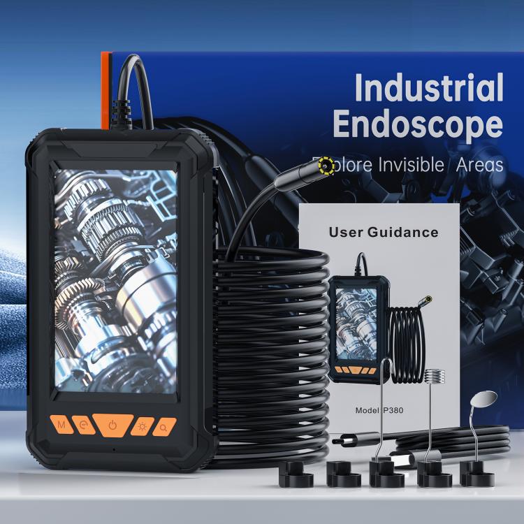 P380 8mm Lens Industrial Pipeline Endoscope with 4.3 inch HD Screen, 2m Tube, 5m Tube, 10m Tube