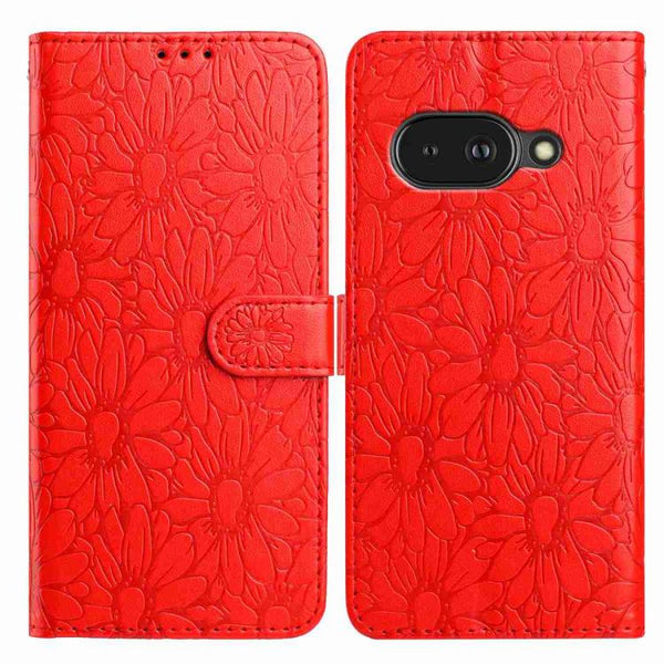 Daisy Embossed Leather Phone Case, For Google Pixel 9a