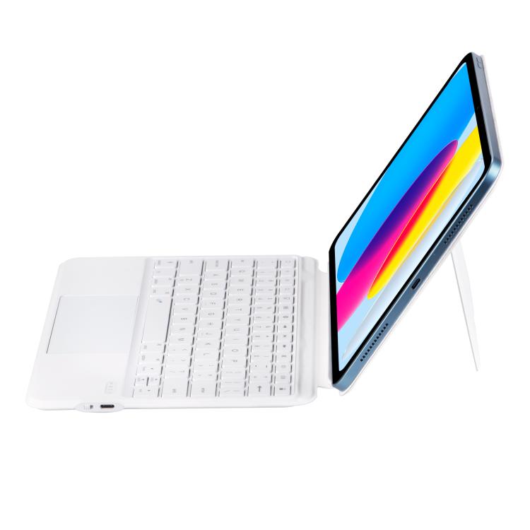 iPad 11th Gen Magic Folio Ultra-thin RGB Backlight Touchpad BT Keyboard Leather Case